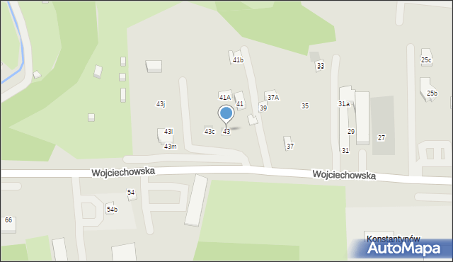 Lublin, Wojciechowska, 43, mapa Lublina