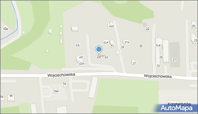 Lublin, Wojciechowska, 43c, mapa Lublina