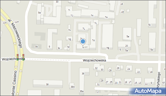 Lublin, Wojciechowska, 7, mapa Lublina