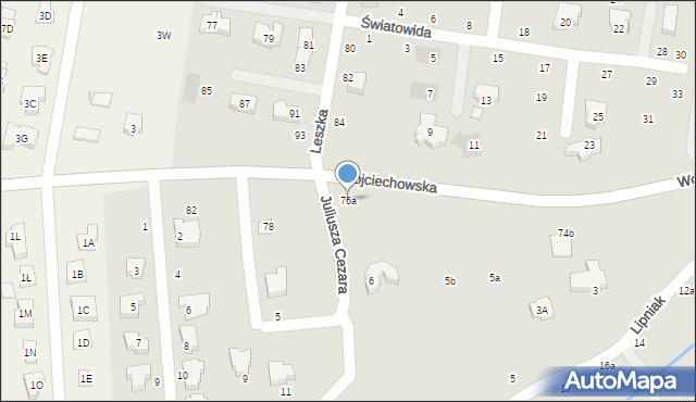 Lublin, Wojciechowska, 76a, mapa Lublina