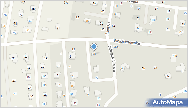 Lublin, Wojciechowska, 78, mapa Lublina