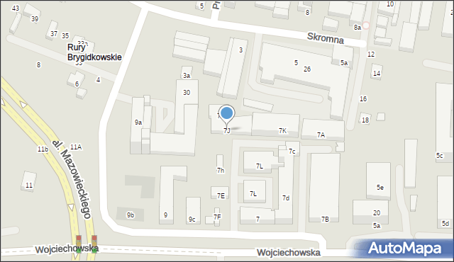 Lublin, Wojciechowska, 7J, mapa Lublina