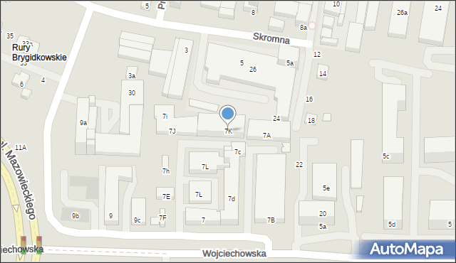 Lublin, Wojciechowska, 7K, mapa Lublina