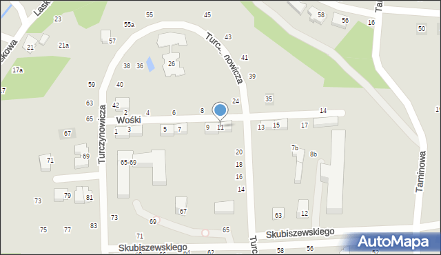 Lublin, Wośki Ignacego, prof., 11, mapa Lublina