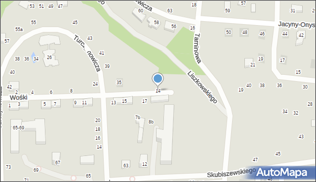 Lublin, Wośki Ignacego, prof., 14, mapa Lublina