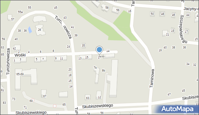 Lublin, Wośki Ignacego, prof., 17, mapa Lublina