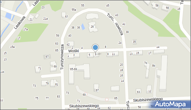 Lublin, Wośki Ignacego, prof., 7, mapa Lublina