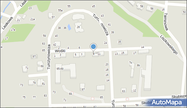Lublin, Wośki Ignacego, prof., 9, mapa Lublina