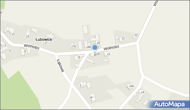 Łubowice, Wolności, 10, mapa Łubowice