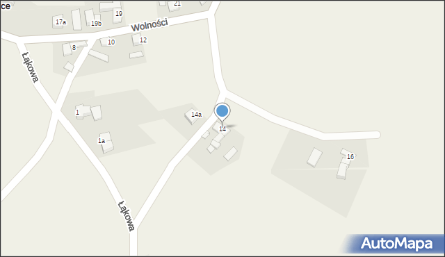 Łubowice, Wolności, 14, mapa Łubowice