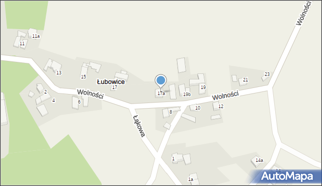 Łubowice, Wolności, 17a, mapa Łubowice