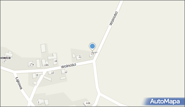 Łubowice, Wolności, 23, mapa Łubowice