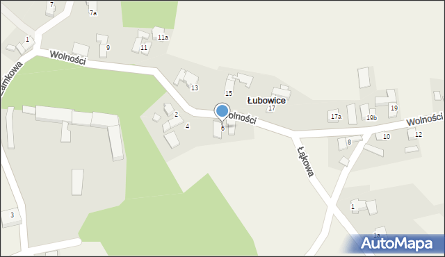 Łubowice, Wolności, 6, mapa Łubowice