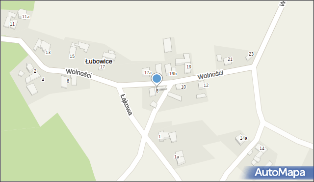 Łubowice, Wolności, 8, mapa Łubowice