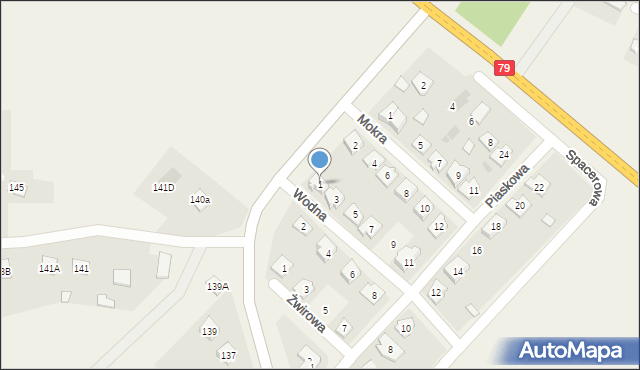 Łuczynów, Wodna, 1, mapa Łuczynów