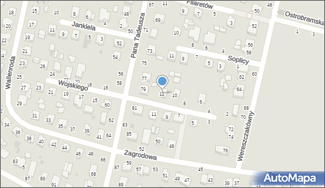 Łuków, Wojskiego, 12, mapa Łuków