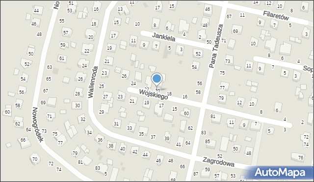 Łuków, Wojskiego, 20, mapa Łuków