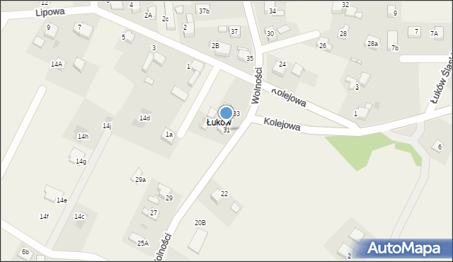 Łuków Śląski, Wolności, 31, mapa Łuków Śląski