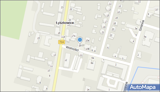 Łyszkowice, Wolności, 10, mapa Łyszkowice