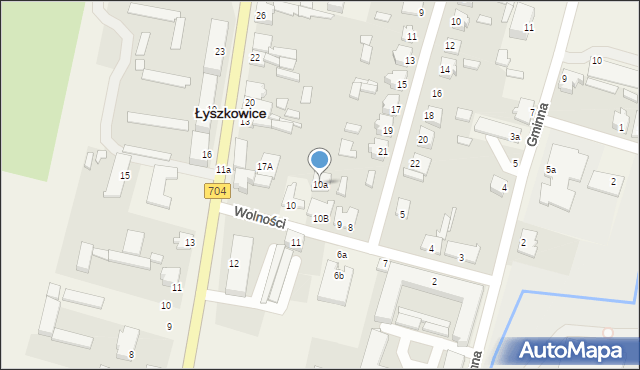 Łyszkowice, Wolności, 10a, mapa Łyszkowice