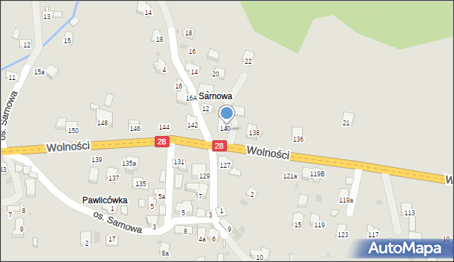 Maków Podhalański, Wolności, 140b, mapa Maków Podhalański