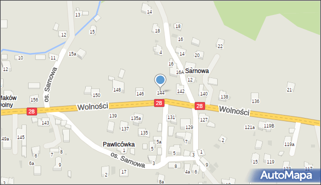 Maków Podhalański, Wolności, 144, mapa Maków Podhalański