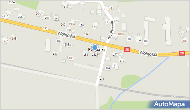 Maków Podhalański, Wolności, 181a, mapa Maków Podhalański