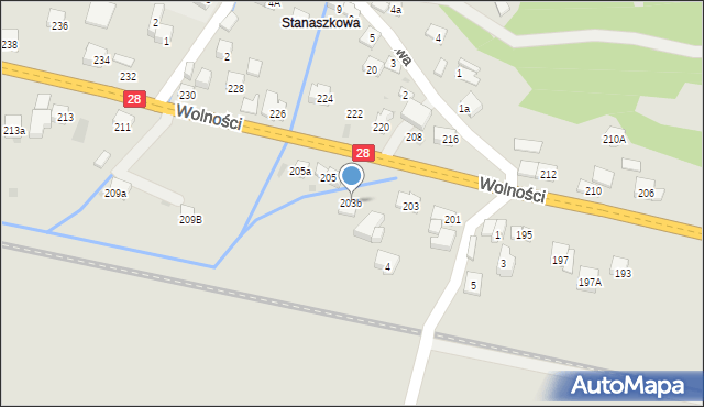 Maków Podhalański, Wolności, 203b, mapa Maków Podhalański