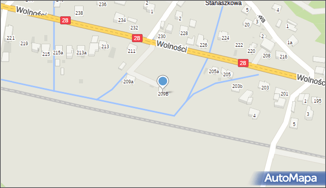 Maków Podhalański, Wolności, 209B, mapa Maków Podhalański