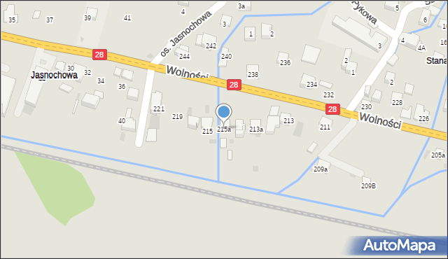 Maków Podhalański, Wolności, 215a, mapa Maków Podhalański