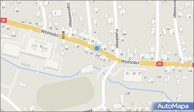 Maków Podhalański, Wolności, 37a, mapa Maków Podhalański