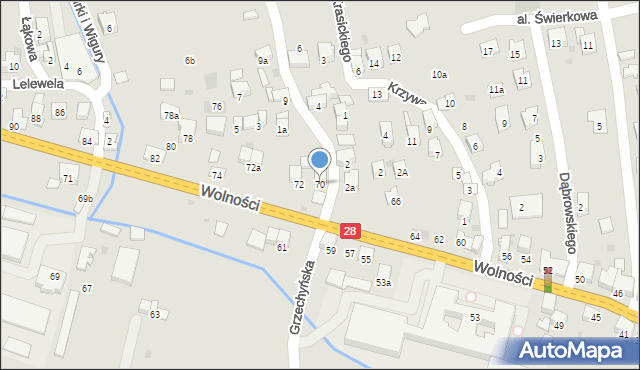 Maków Podhalański, Wolności, 70, mapa Maków Podhalański