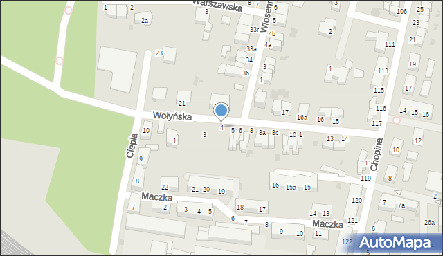 Malbork, Wołyńska, 4, mapa Malborka