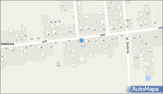 Małocice, Wojska Polskiego, 71, mapa Małocice