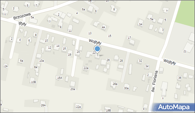 Mętków, Wojtyły Karola, ks., 24, mapa Mętków