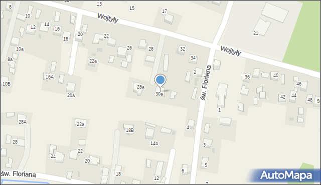 Mętków, Wojtyły Karola, ks., 32c, mapa Mętków