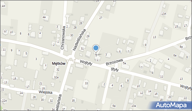 Mętków, Wojtyły Karola, ks., 5, mapa Mętków
