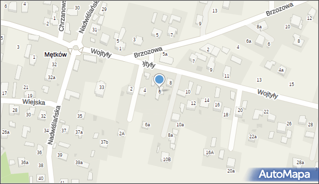 Mętków, Wojtyły Karola, ks., 6, mapa Mętków