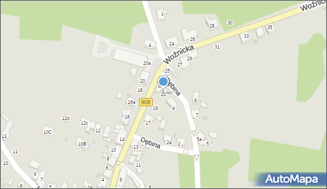 Miasteczko Śląskie, Woźnicka, 21, mapa Miasteczko Śląskie