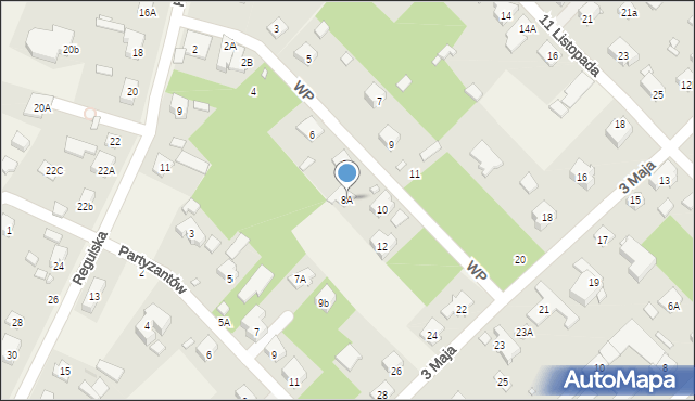 Michałowice, Wojska Polskiego, 8A, mapa Michałowice