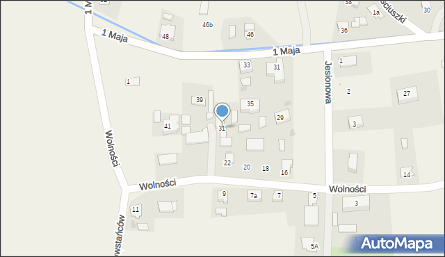 Miedary, Wolności, 31, mapa Miedary