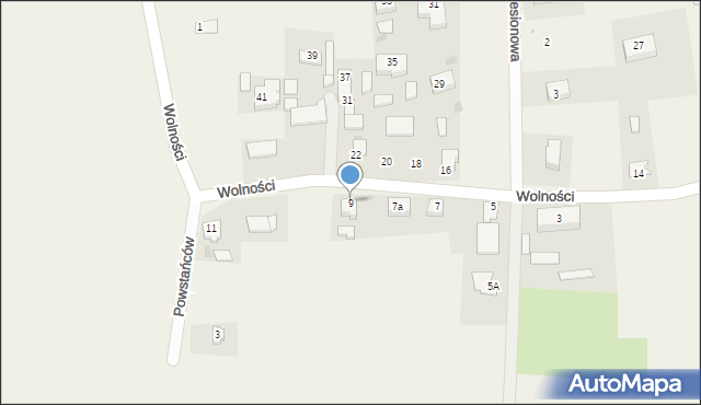 Miedary, Wolności, 9, mapa Miedary