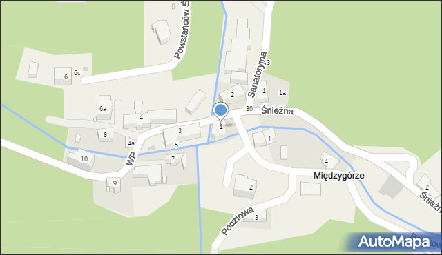 Międzygórze, Wojska Polskiego, 1, mapa Międzygórze