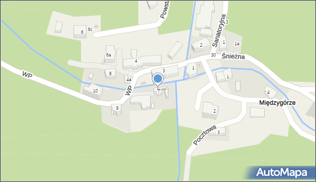 Międzygórze, Wojska Polskiego, 7, mapa Międzygórze