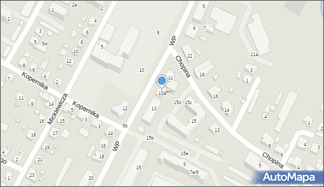 Międzyrzecz, Wojska Polskiego, 11a, mapa Międzyrzecz