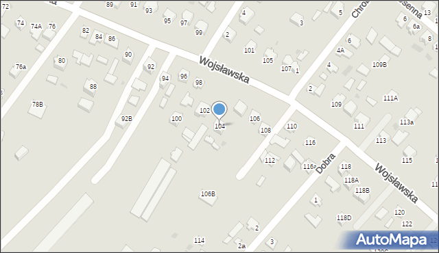 Mielec, Wojsławska, 104, mapa Mielca