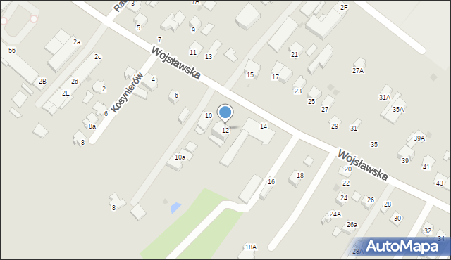 Mielec, Wojsławska, 12, mapa Mielca