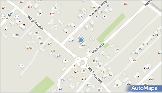 Mielec, Wojsławska, 125, mapa Mielca