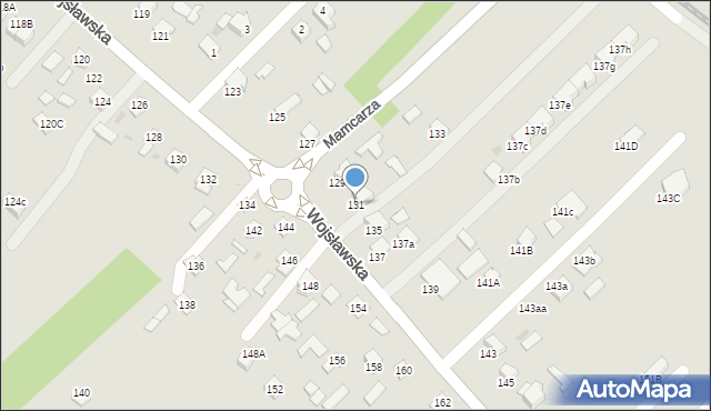 Mielec, Wojsławska, 131, mapa Mielca