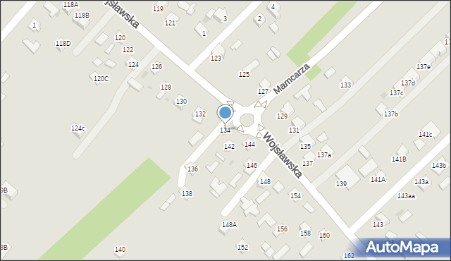 Mielec, Wojsławska, 134, mapa Mielca